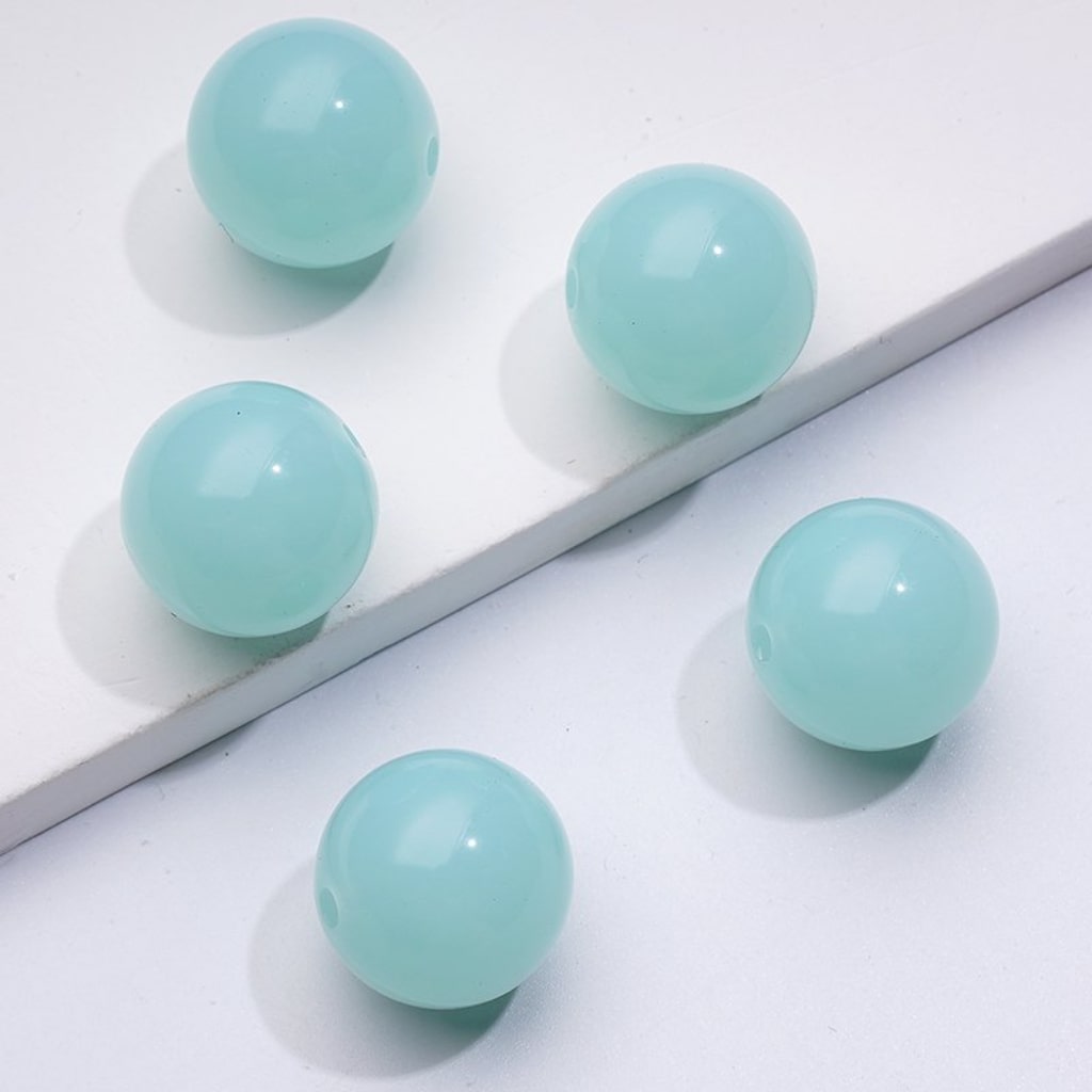 Glossy Jelly Candy Color Round Acrylic Beads, 16MM