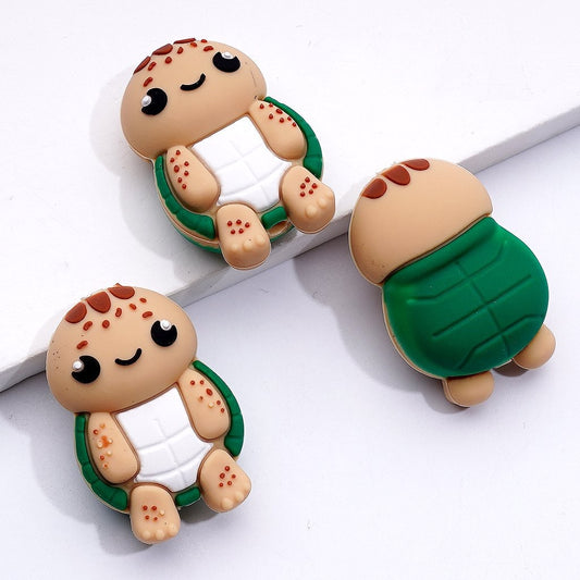 3D Cute Turtle Tortoise Silicone Focal Beads