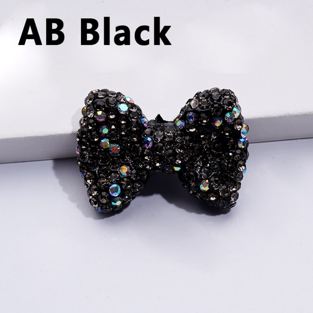 Bling Bling Multi-Color Bowknots Clay Beads with Shiny Rhinestones, 29*21MM