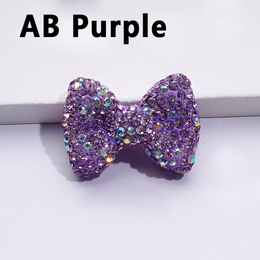 Bling Bling Multi-Color Bowknots Clay Beads with Shiny Rhinestones, 29*21MM