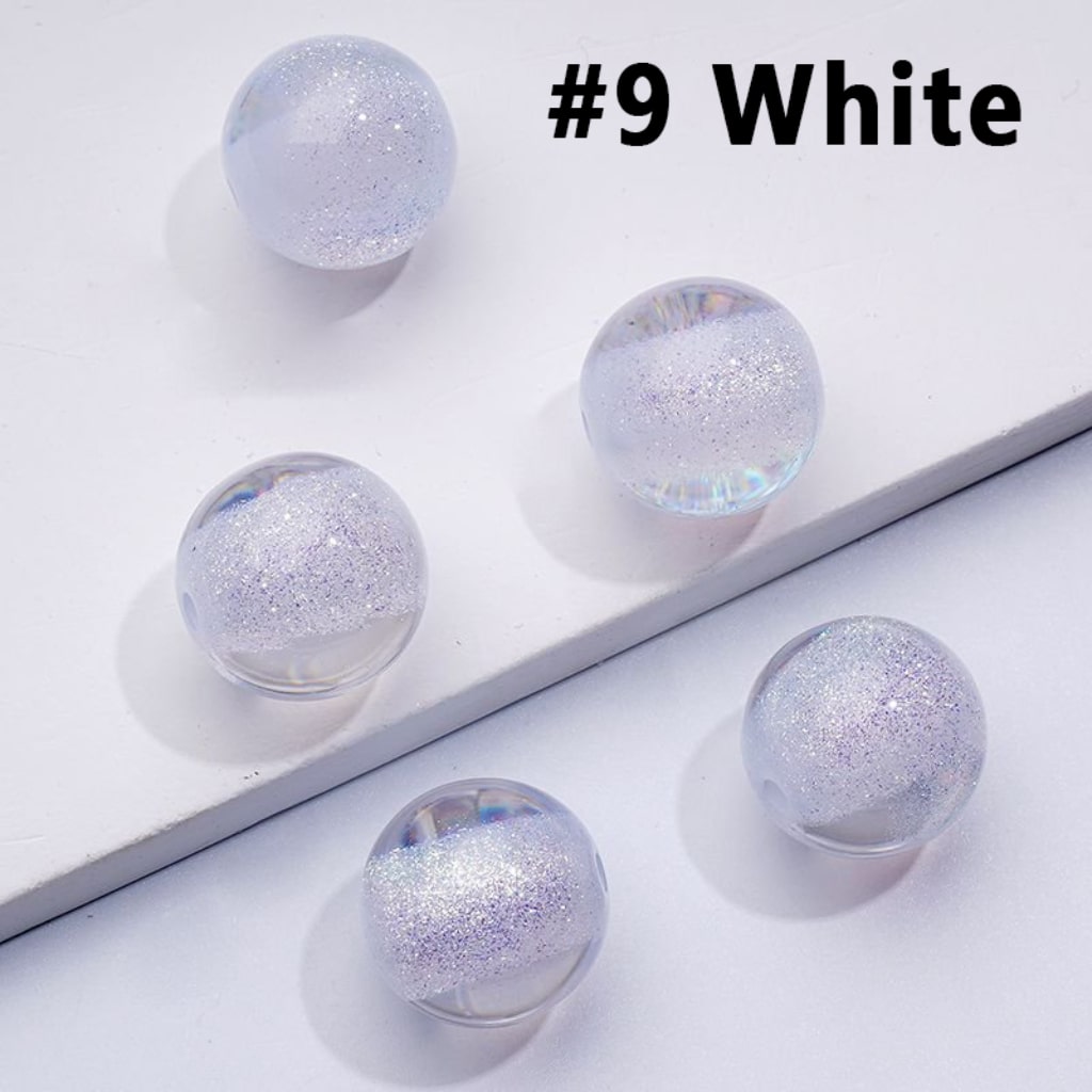 Bling Bling Glitter Galaxy Half Sugar Core Colorful Round Acrylic Beads, 12MM