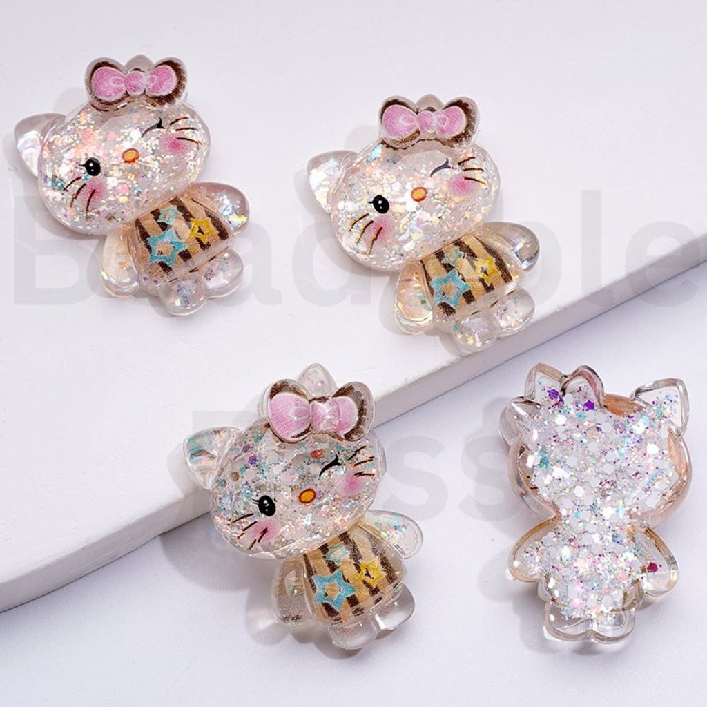 Mini Cute Sanri HK Kitten Kurom Melod Cinnamonrol Pochacc Charms for Phone Cases Jewelry Accessories, Around 28*20MM
