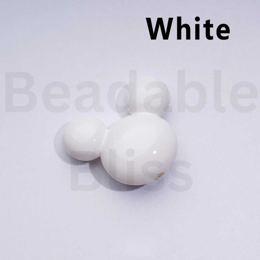 Vivid Cute Solid Color Disne Micke Minni Mouse Head Acrylic Beads, Around 32*27*12MM