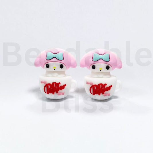 Cute Sanri Melod Sits on a Dr. Peppe Cup Silicone Focal Beads