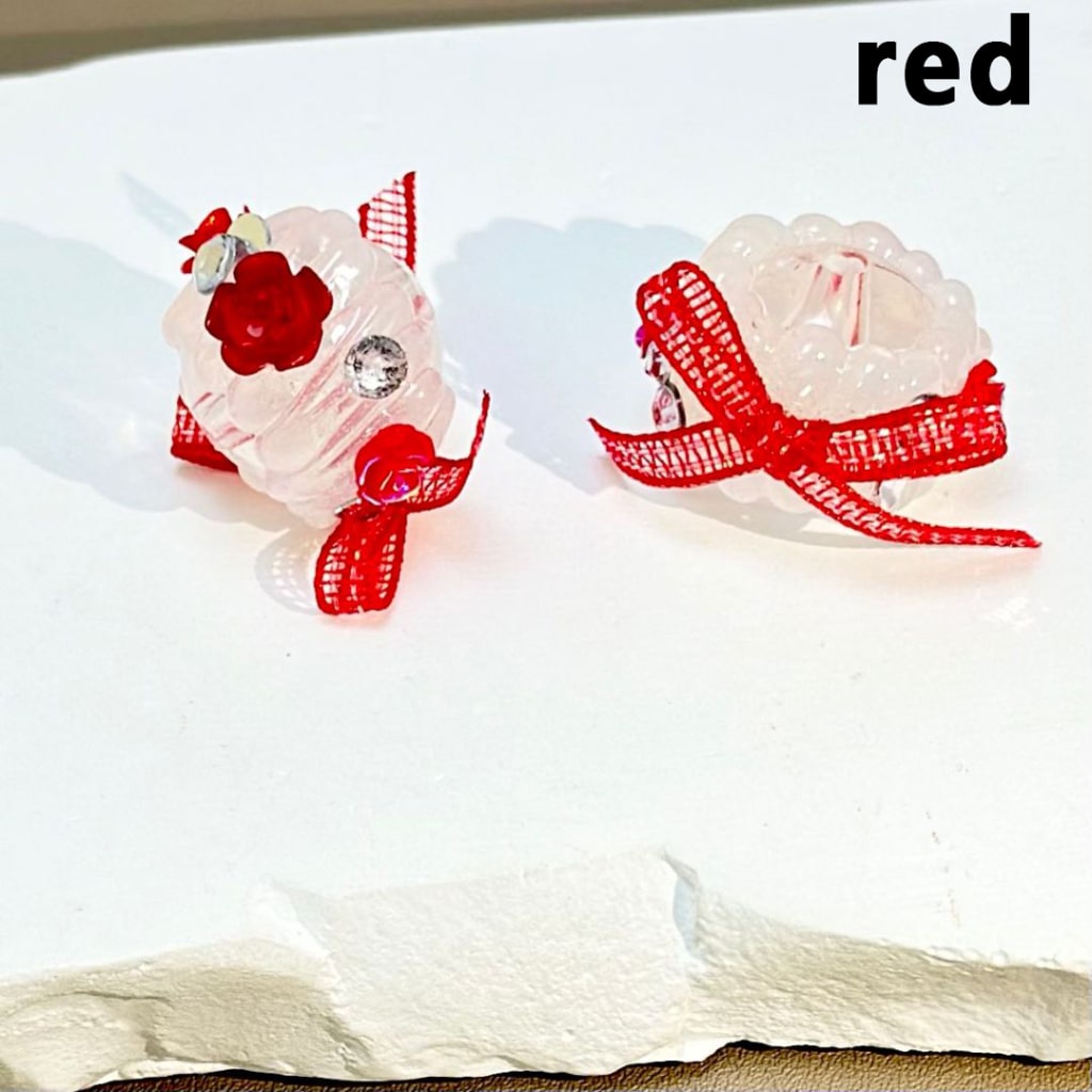 Luminous Colorful Mini Flowers White Pearls Clear Rhinestones Round Acrylic Beads, Around 18MM
