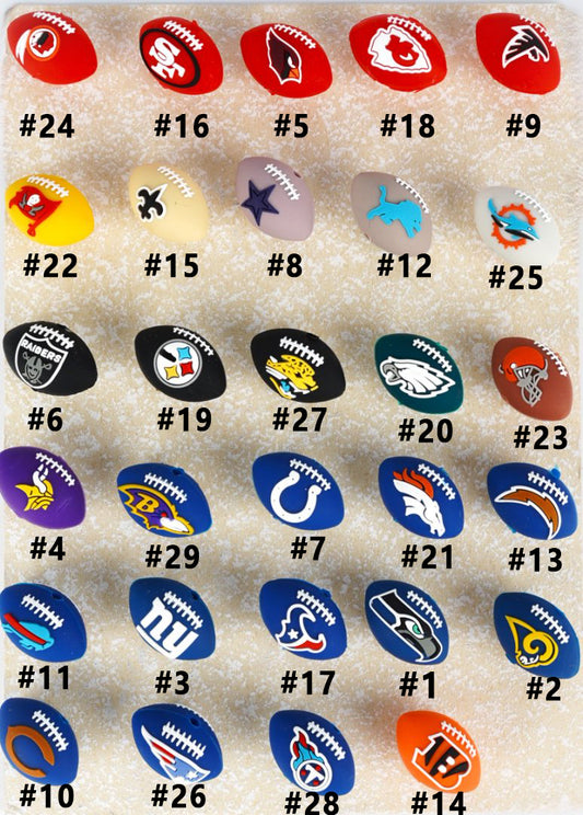 3D USA America Football Teams Silicone Focal Beads