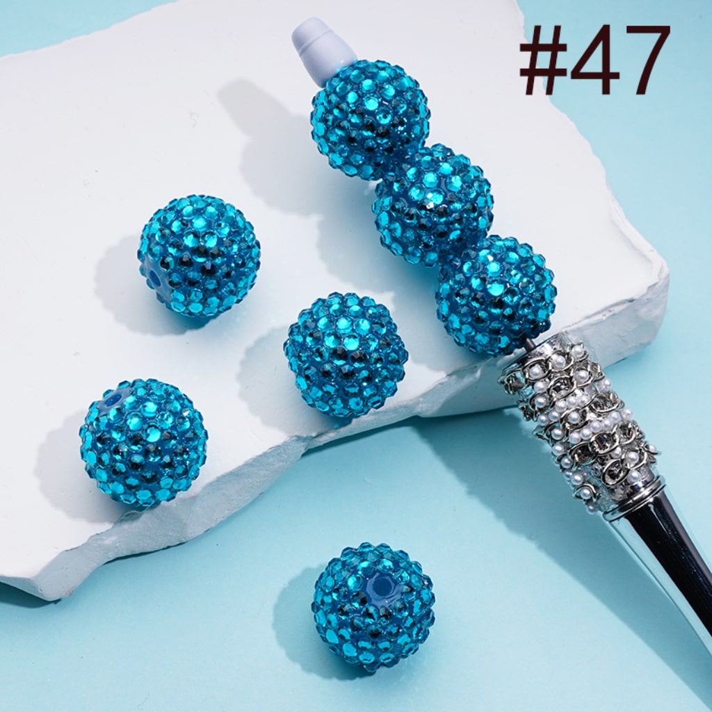 20MM Rhinestone Beads, Collection of Acrylic Rhinestone Beads, Part 2: Color No.33 -No.60