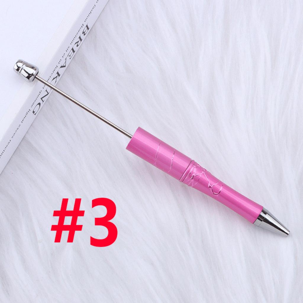 New Style DIY Plastic Relif Silver Crack Design Beadable Pen in Solid Color