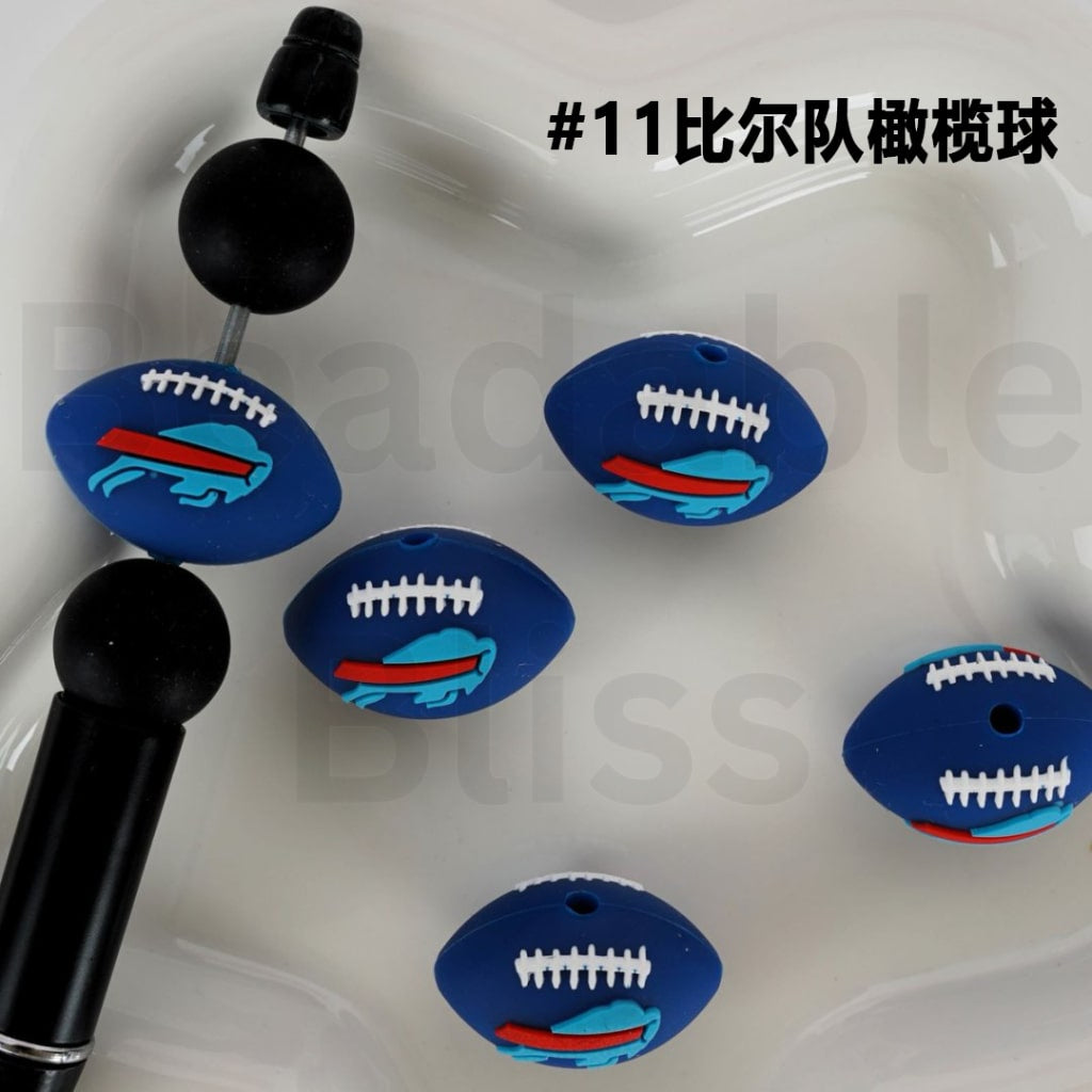 3D USA America Football Teams Silicone Focal Beads