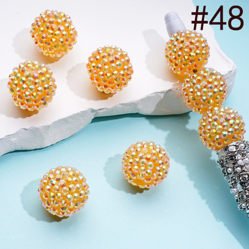 20MM Rhinestone Beads, Collection of Acrylic Rhinestone Beads, Part 2: Color No.33 -No.60