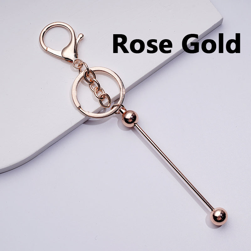 Beadable Keychains with Bar II Bullet Head DIY Metal Beadable Bar for Keychains, 88MM