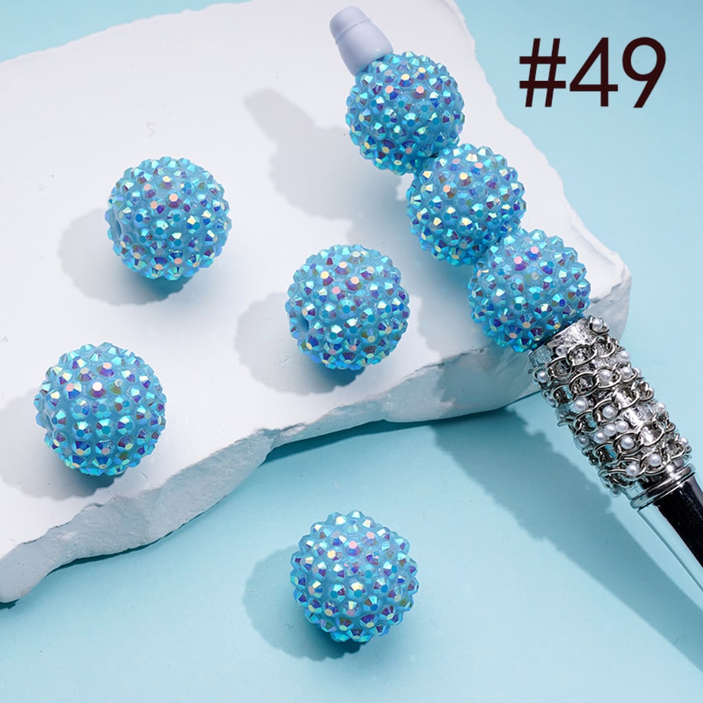 20MM Rhinestone Beads, Collection of Acrylic Rhinestone Beads, Part 2: Color No.33 -No.60