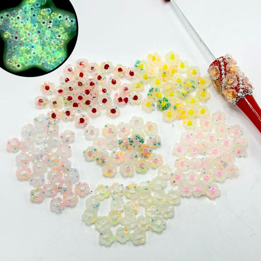 Luminous Mini Cute Colorful Flowers for DIY Accessories Ornament Decorations, 9MM