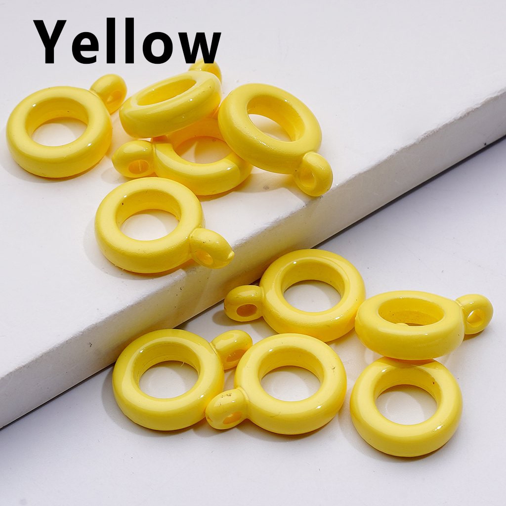 Solid Color Plastic Rings Loops with Mini Rings for Jewelry Accessories, 10MM