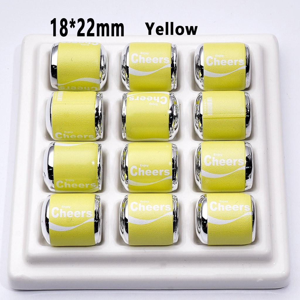 Multi Single Color & Random Mix Color Enjoy Cheers Drink Beer Beverage Can Bottle Acrylic Beads, Around 18*22MM