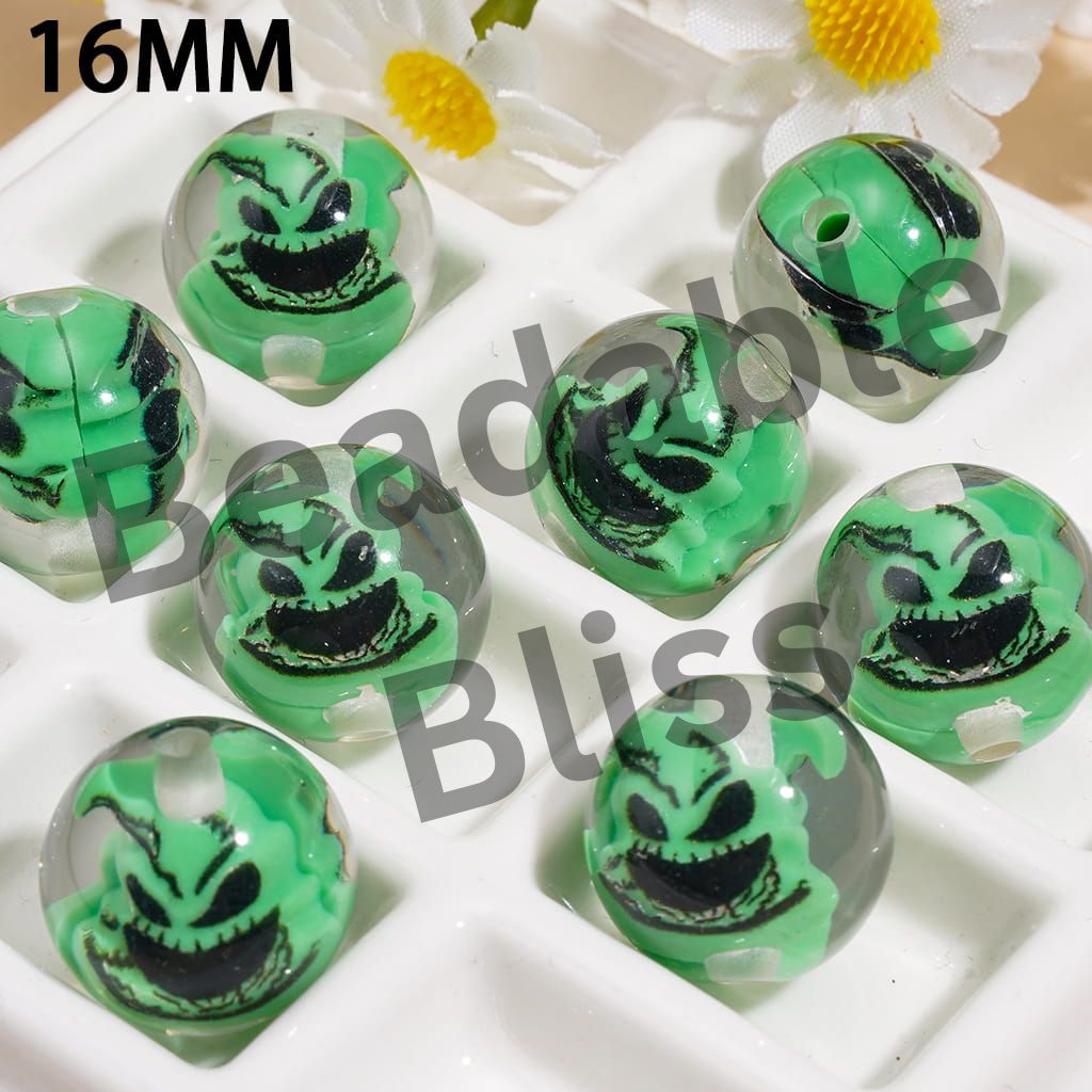 Horror Character Embedded Inside the Bead Transparent Round Shape Acrylic Beads 16MM