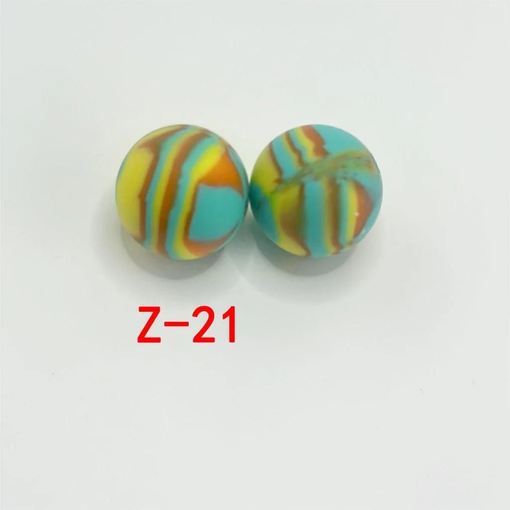 Multicolor Printed Silicone Beads with Swirls, Abstract Marble Pattern, 15mm