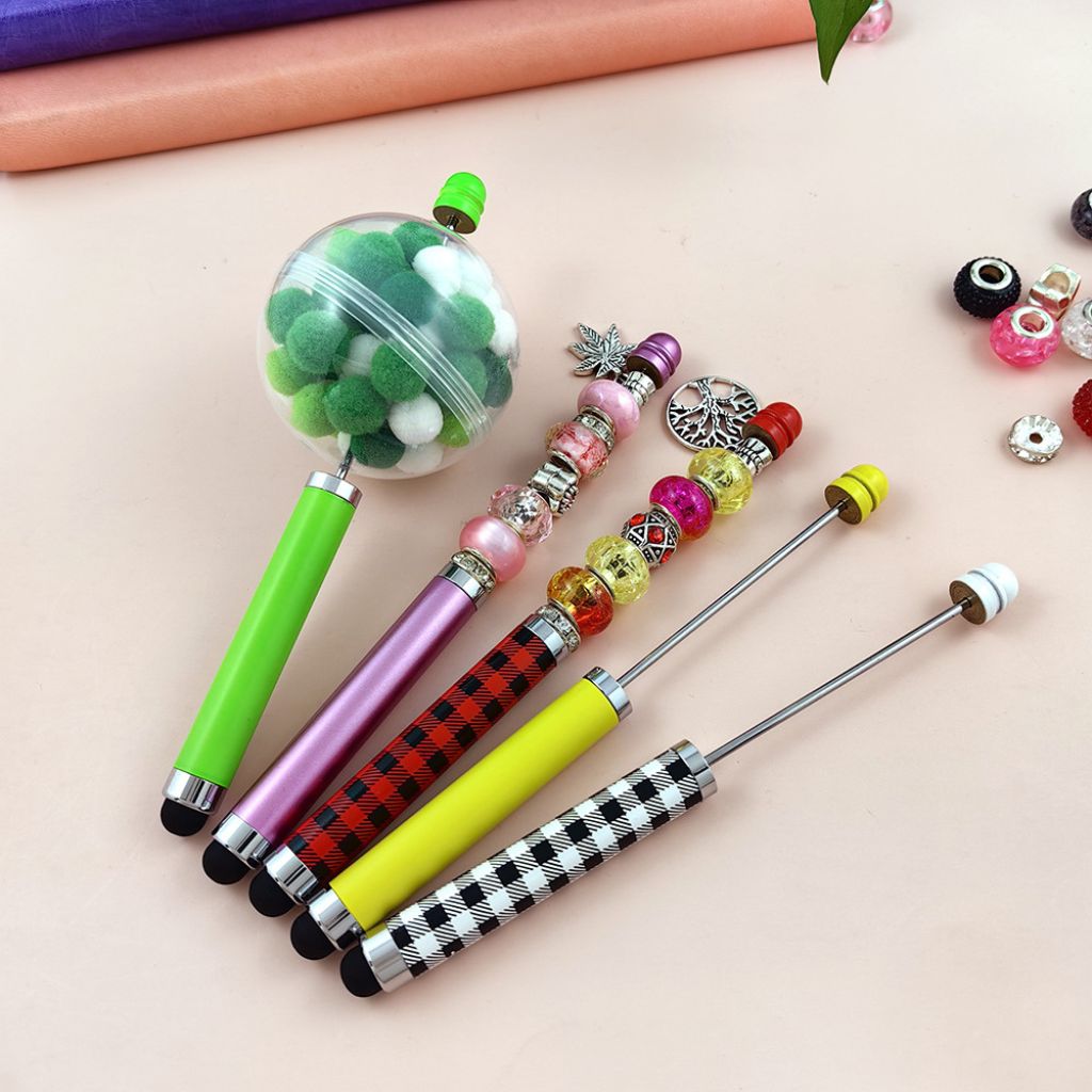 Metal Beadable Stylus Pens, Printed and in Solid Colors, Touch Screen Pens for Smart Devices