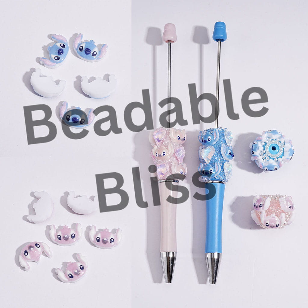 DIY Mini Cute Fairy Friends Space Imp for Beads Jewelry Accessories, Blue and Pink Monster