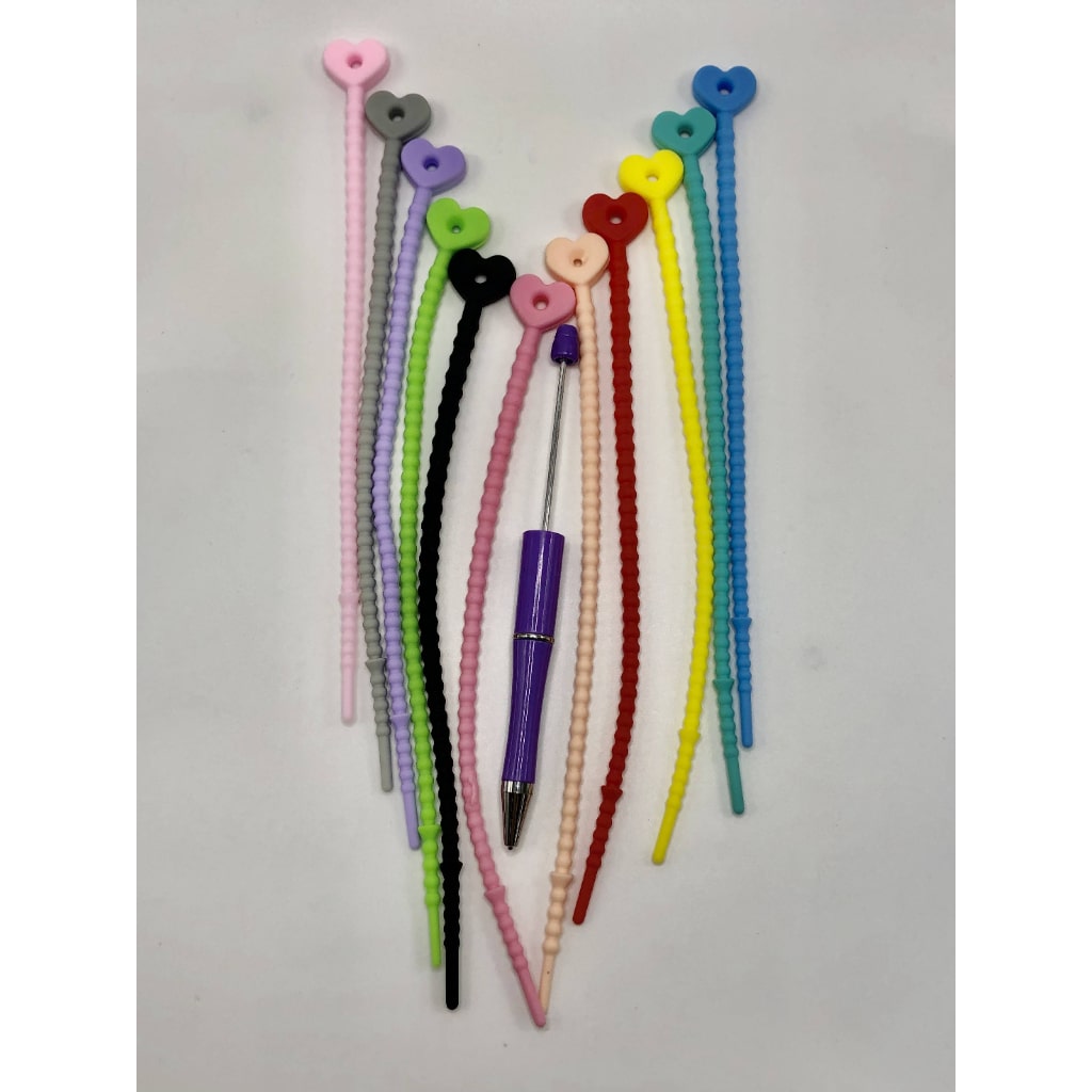 Soft Silicone Keychains Tamper Seal Zip Ties Random Mix Colors 20.5cm, 8 inches YF