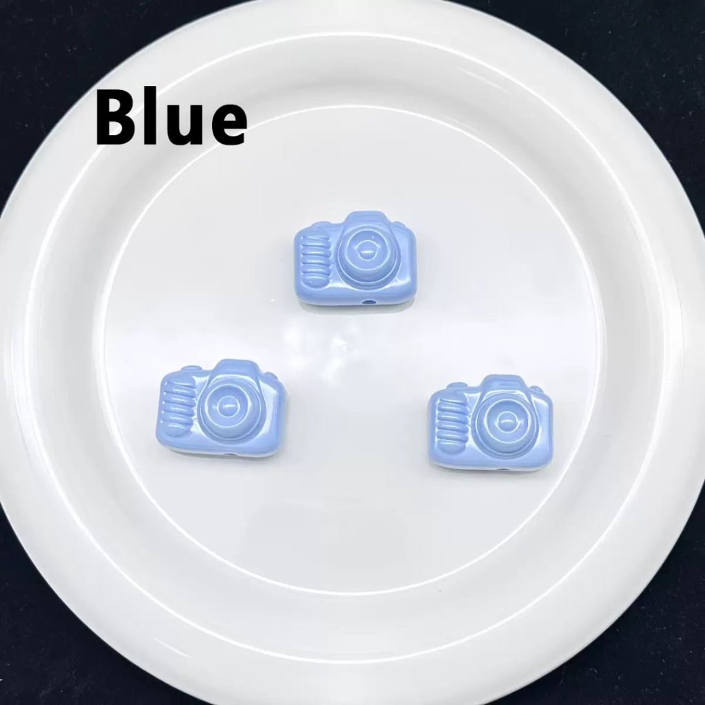 Vivid Mini Cute Cameras Acrylic Beads, Around 25*20MM