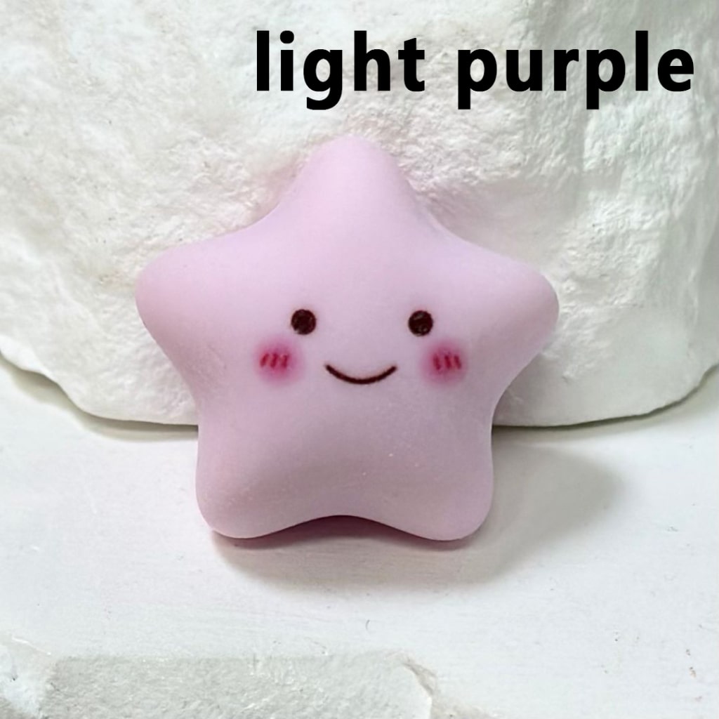 Solid Color Smile Face Star Acrylic Beads, Around 24*23MM