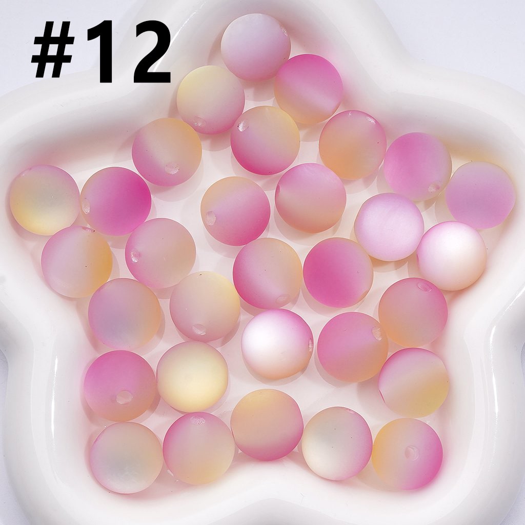 Double Color Cat Eye Style Frosted Round Acrylic Beads, 16MM