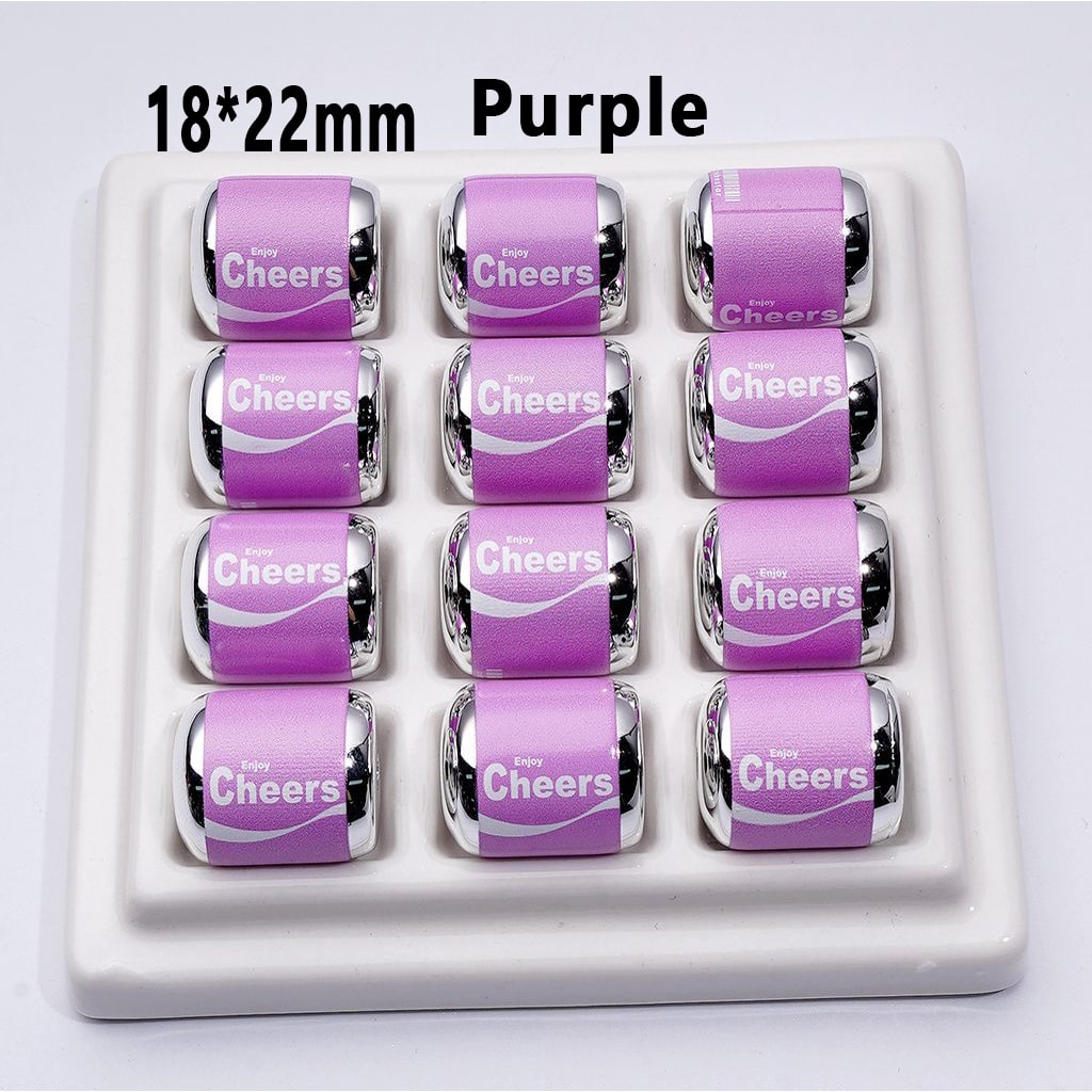 Multi Single Color & Random Mix Color Enjoy Cheers Drink Beer Beverage Can Bottle Acrylic Beads, Around 18*22MM