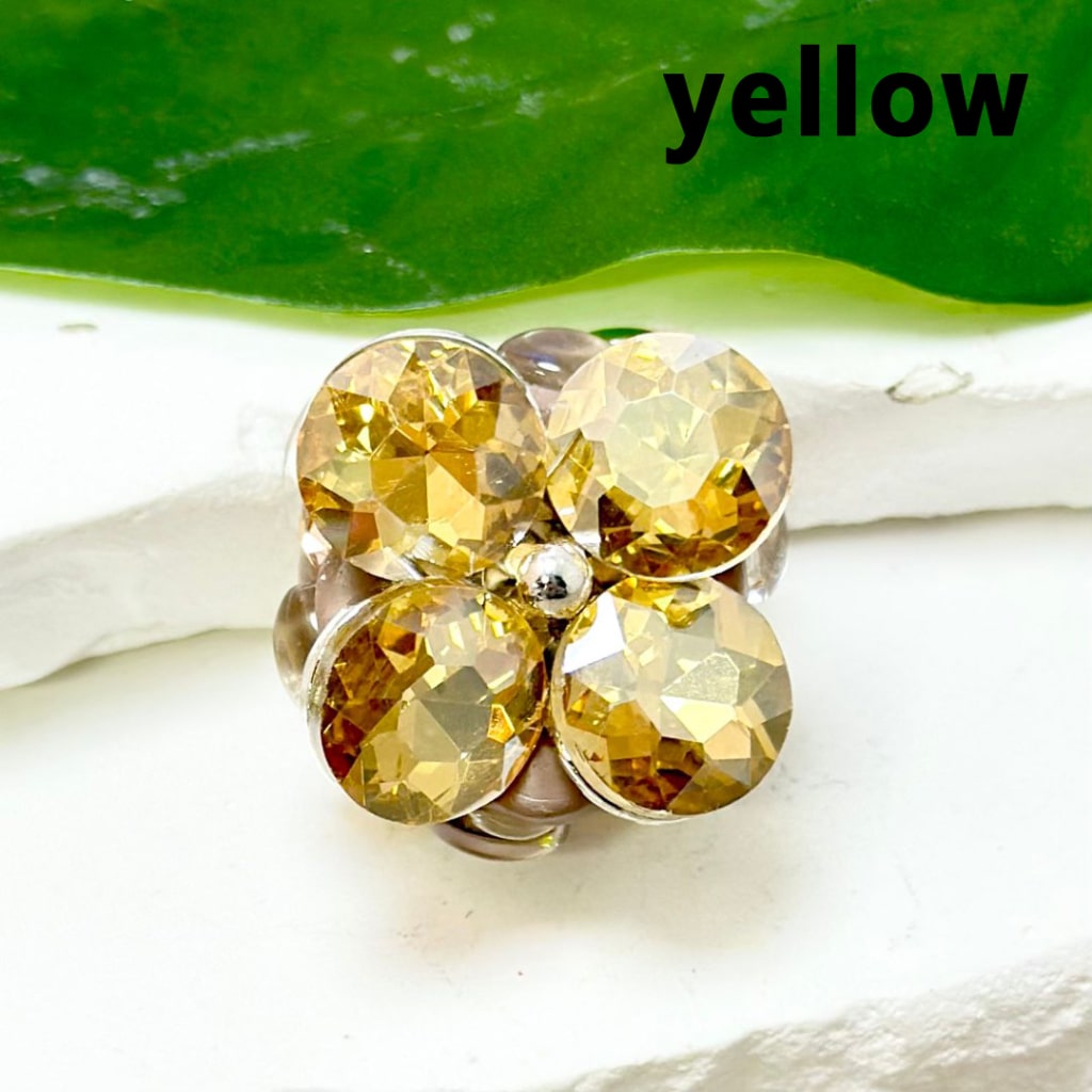 Exquisite Silver Alloy Flower with Colorful Shiny Rhinestones Oval Pearls Clay Beads, 24MM