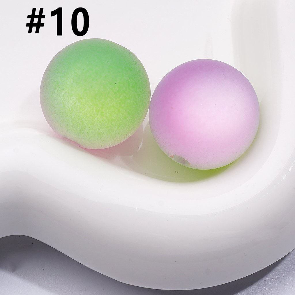 Large Cat Eye Style Double Color Frosted Matte Round Acrylic Beads, 20MM