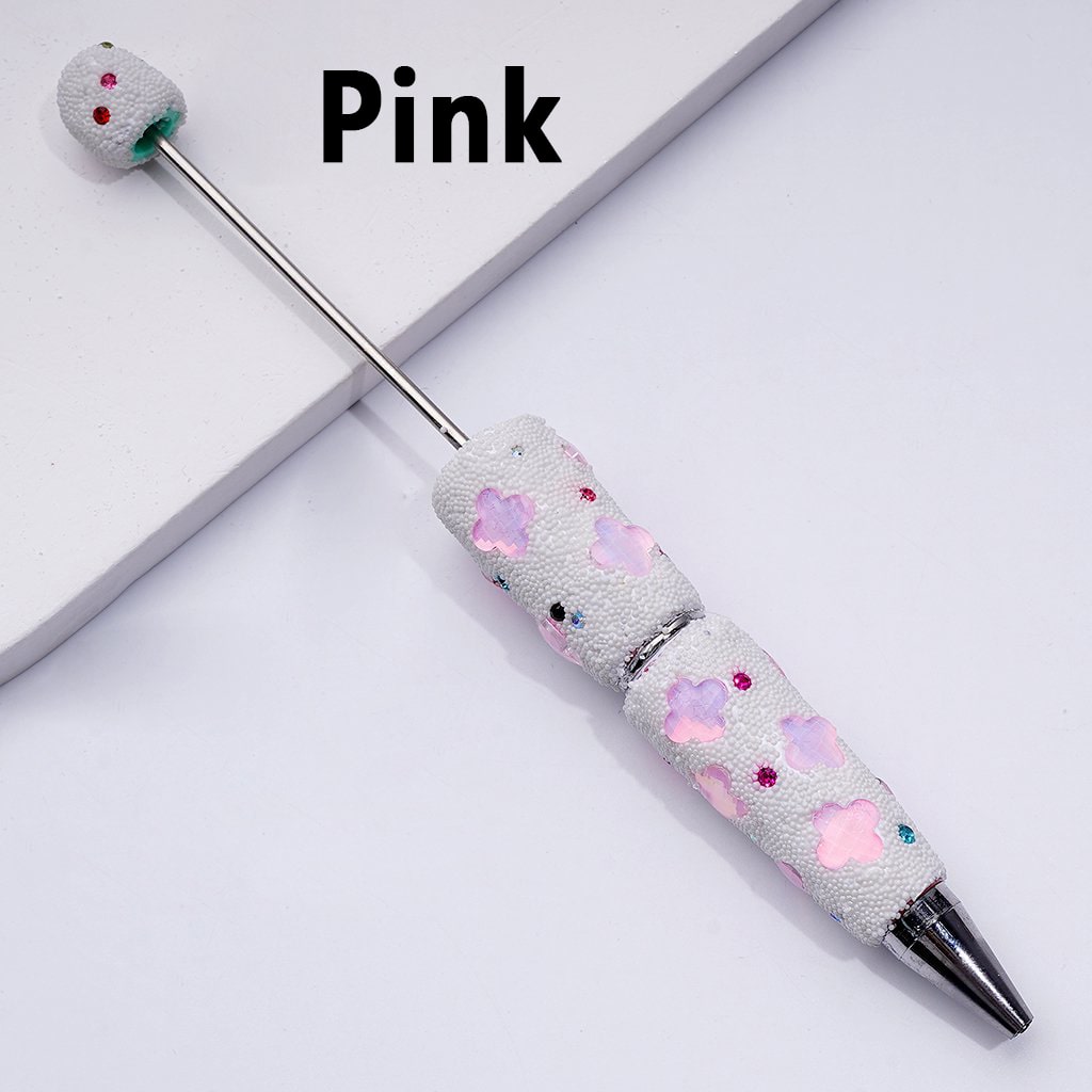 Beadable Jelly Color Four-Leaf Clover Shiny Rhinestones Mini White Snow Balls Clay Pen