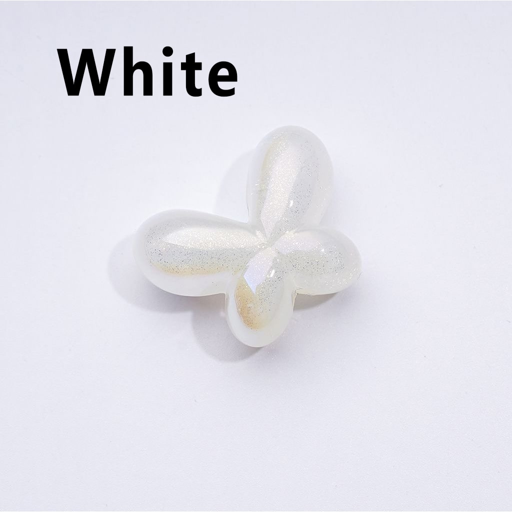 UV Coating Luminous Cute Glitter  Butterfly Bowknot Acrylic Beads, Around 25*19MM