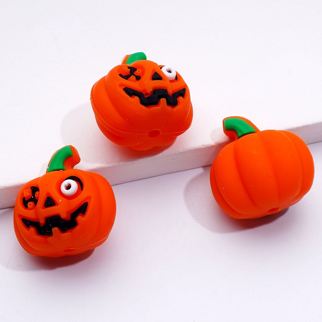 3D Halloween Series Boo Pumpkin Horrible Eyes Death Vampire Mummy Silicone Focal Beads