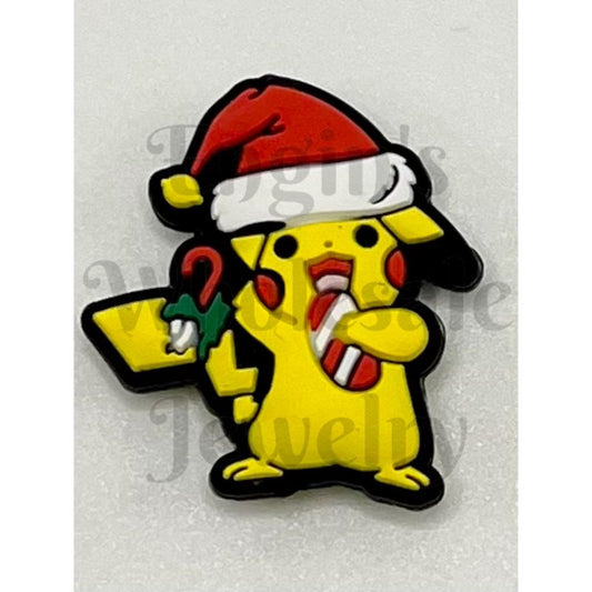 Pikach with Red Christmas Hat Silicone Focal Beads (Ship out in Around 4-6 Days after Ordering)