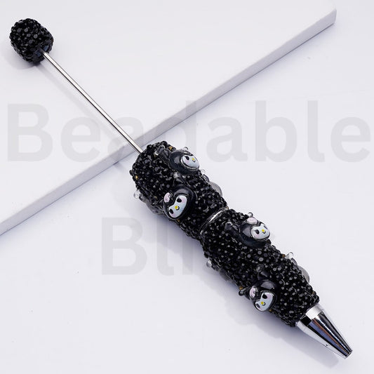 Cute Kurom Sanri Black Rhinestones Clay Pens
