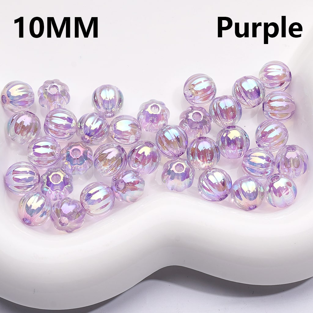 Acrylic Beads UV Coating Pumkin Halloween Multi-Color Translucent 10MM