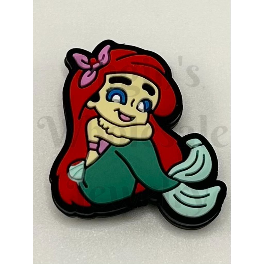 Mermaid Beads, Red-Headed Mermaid Arie Silicone Focal Beads