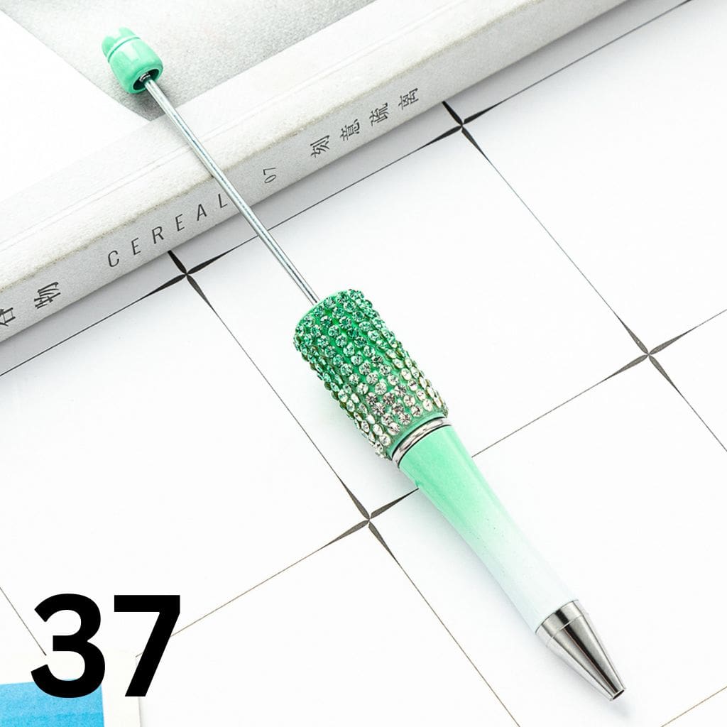 Beadable Pens in Ombre Colors with Ombre Colored Rhinestones - Rhinestone Beaded Pens