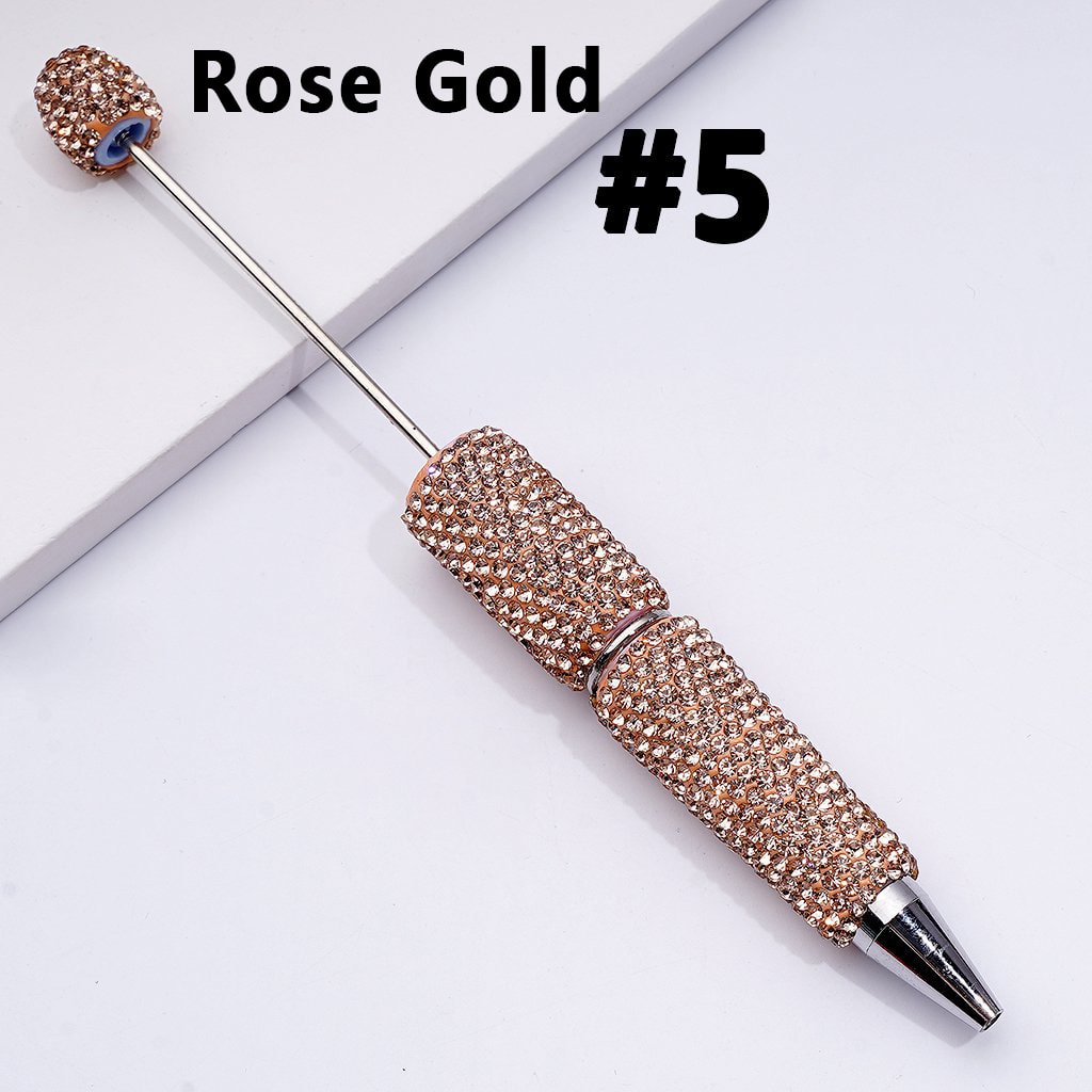 Beadable Clay Pens with Shiny Rhinestones Covered the Entire Pen