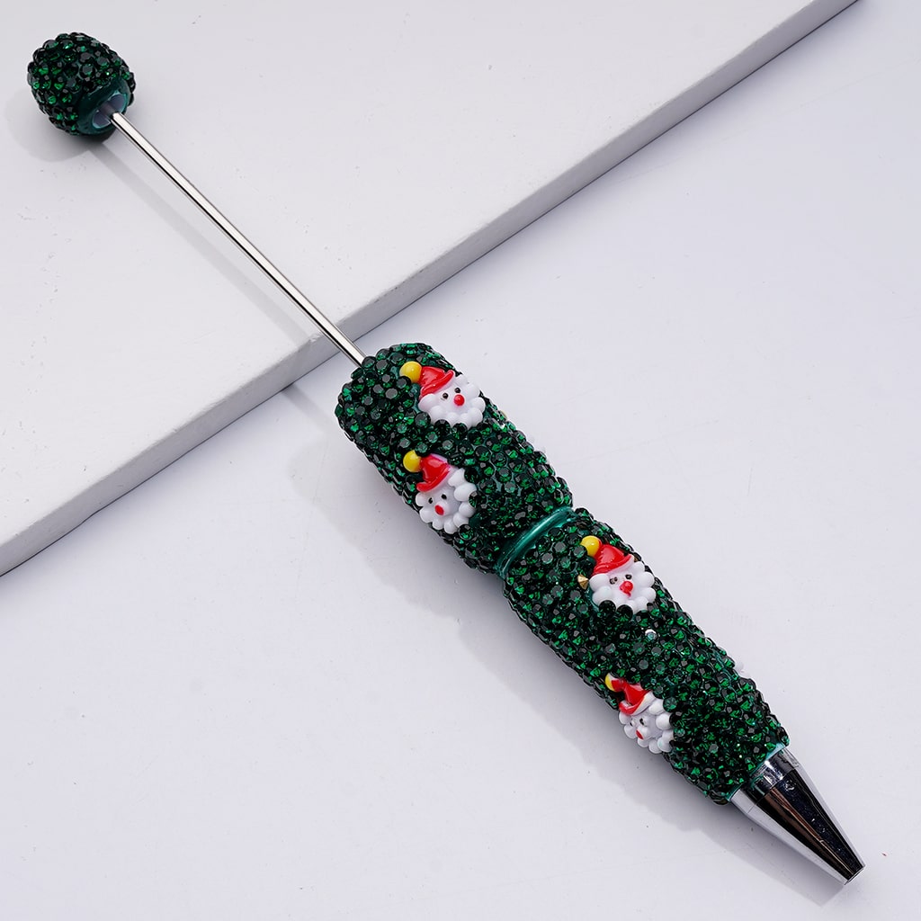 Christmas Series Father Christmas Clown Tree Snowman Candy Cane Green Rhinestones Beadable Clay Pens