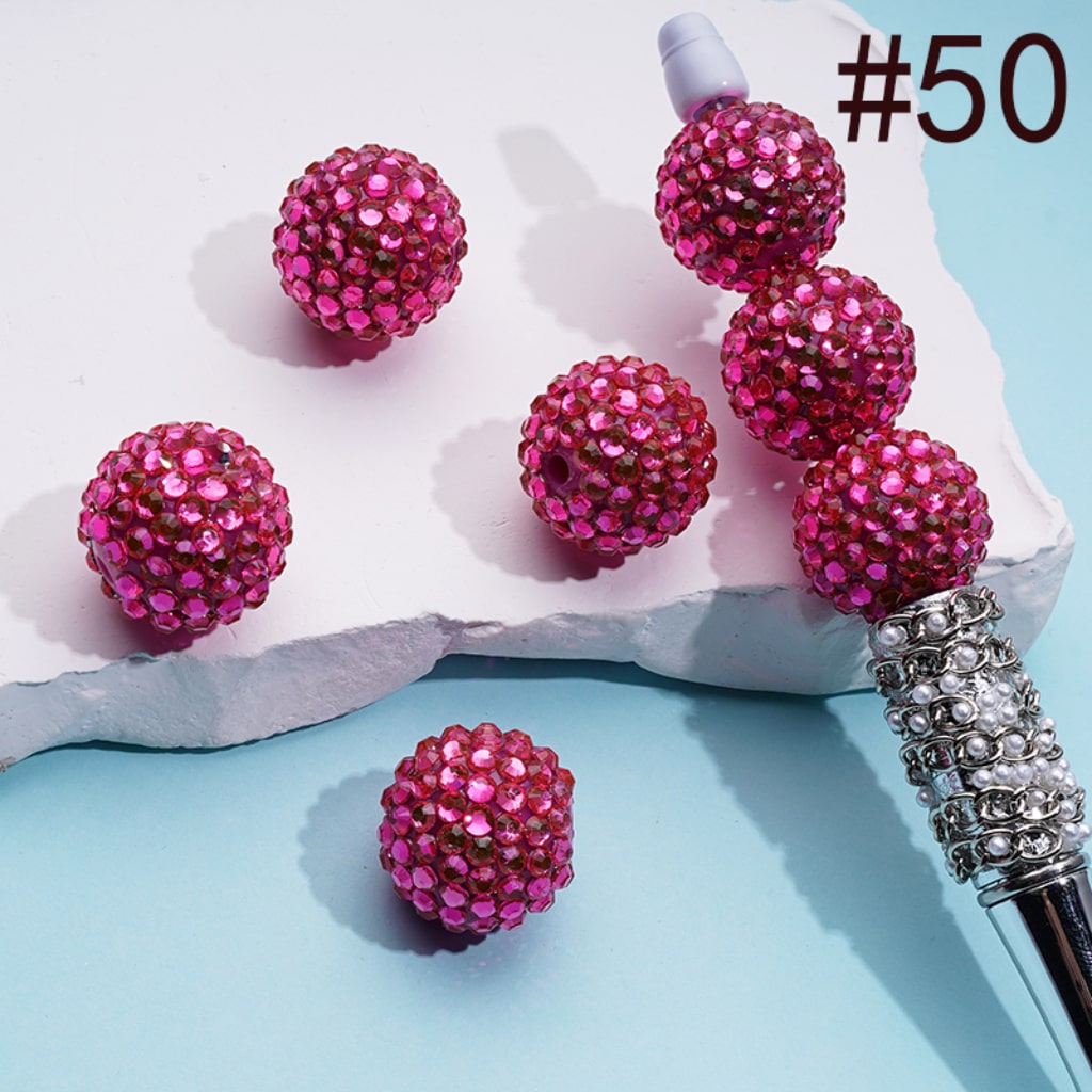 20MM Rhinestone Beads, Collection of Acrylic Rhinestone Beads, Part 2: Color No.33 -No.60