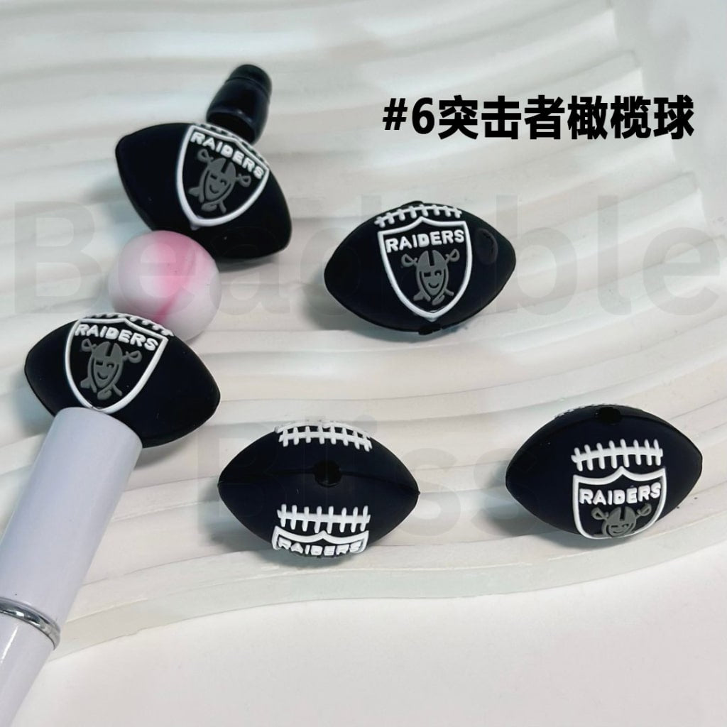 3D USA America Football Teams Silicone Focal Beads