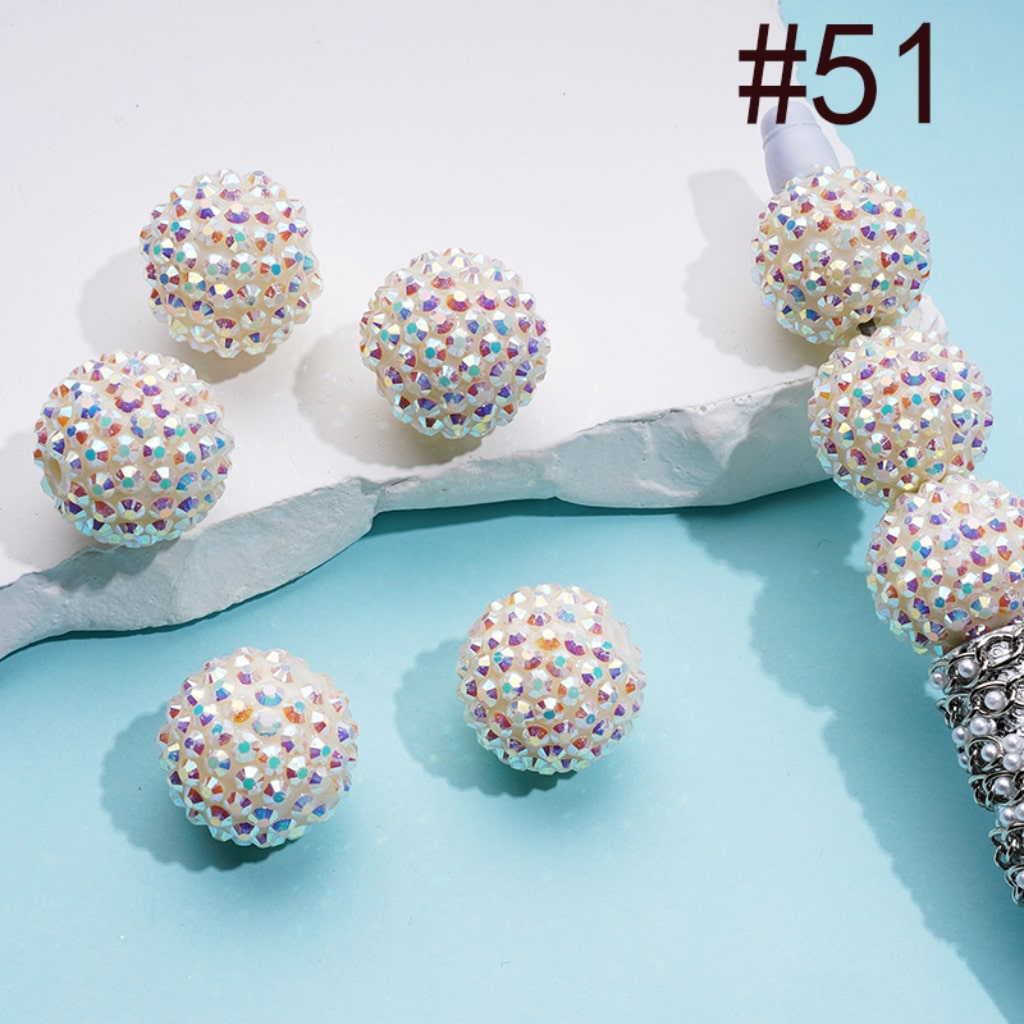 20MM Rhinestone Beads, Collection of Acrylic Rhinestone Beads, Part 2: Color No.33 -No.60
