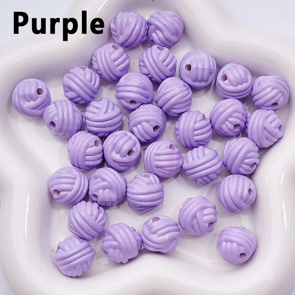 Mini Cute Multi-Color Ball of Yarn Shape Acrylic Beads, 16MM