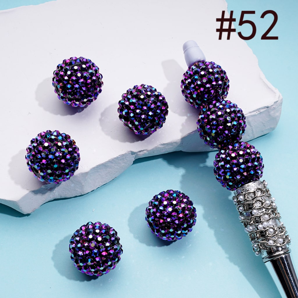 20MM Rhinestone Beads, Collection of Acrylic Rhinestone Beads, Part 2: Color No.33 -No.60
