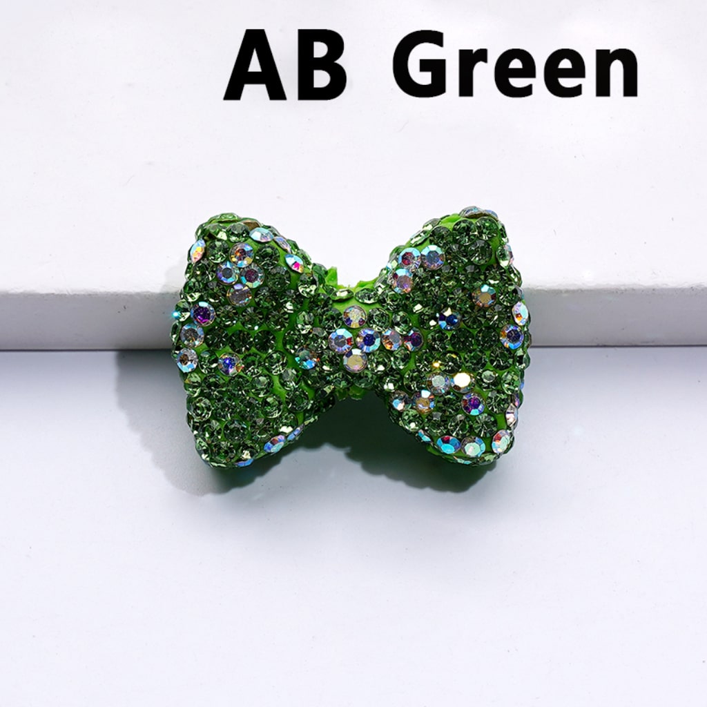 Bling Bling Multi-Color Bowknots Clay Beads with Shiny Rhinestones, 29*21MM