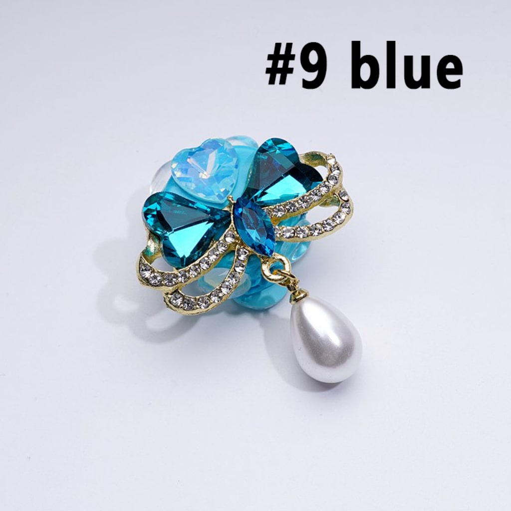 Delicate Fancy Gold Alloy Bowknot with Colorful Hearts Clear Rhinestones White Pearls Pendants Clay Beads, Around 35*45MM