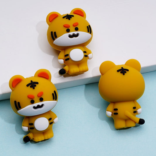 3D Little Cute Tiger Silicone Focal Beads