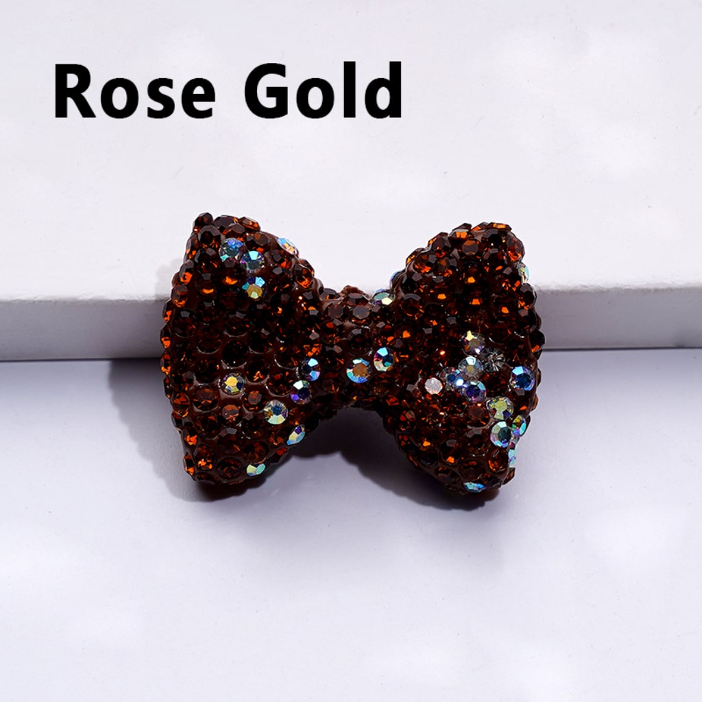 Bling Bling Multi-Color Bowknots Clay Beads with Shiny Rhinestones, 29*21MM