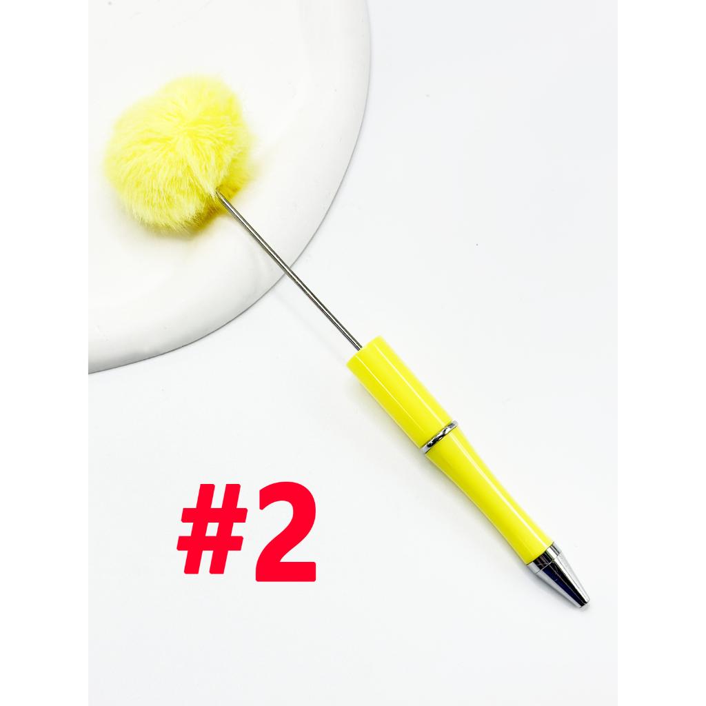 Pom Pom Pens with Pompom Pen Topper, Beadable Pens with Pon Pon Style